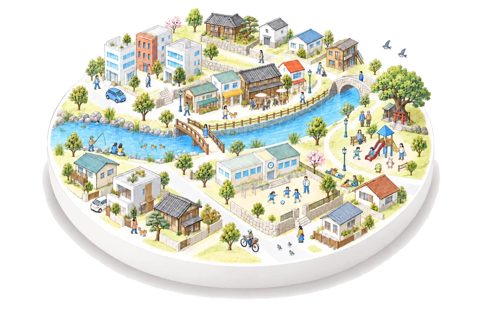 The whole town