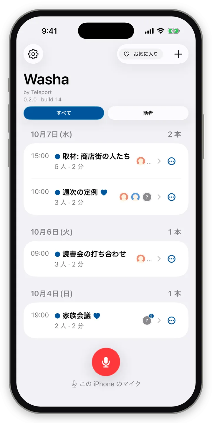 「一覧の画面」の画面の例