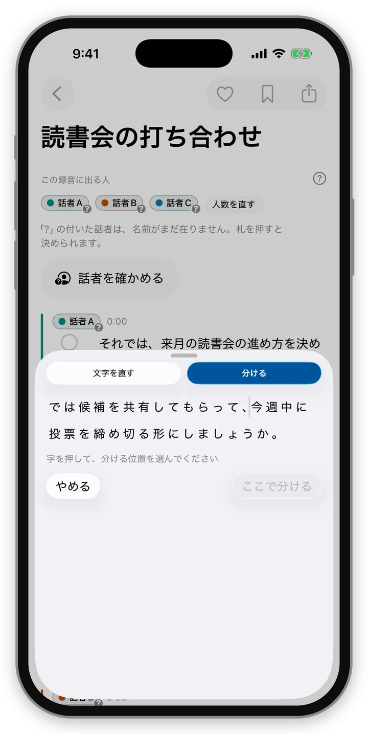 「発言を直す(修正・編集)」の画面の例